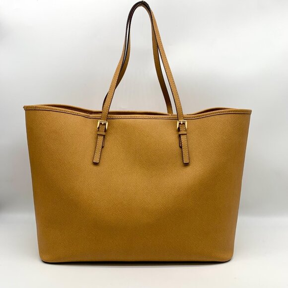 Michael Kors Jet Set Honey Crosshatch Leather Large Tote - Picture 2 of 11